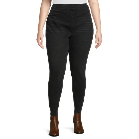 Terra & Sky Women's Plus Size Jeggings, 28" Inseam, Sizes 0X-5X, Single and 2-Pack
