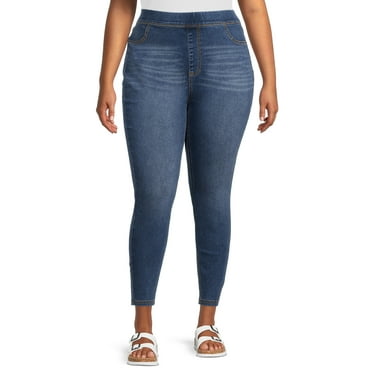 Terra & Sky Women's Plus Size Jeggings, 28" Inseam, Sizes 0X-5X, Single and 2-Pack