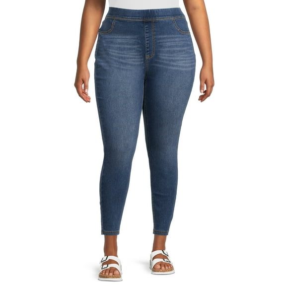 Terra & Sky Women's Plus Size Jeggings, 28" Inseam, Sizes 0X-5X, Single and 2-Pack