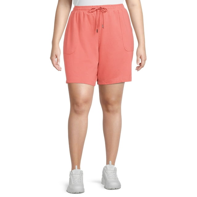 Terra & Sky Women's Plus Size Knit Bermuda Shorts