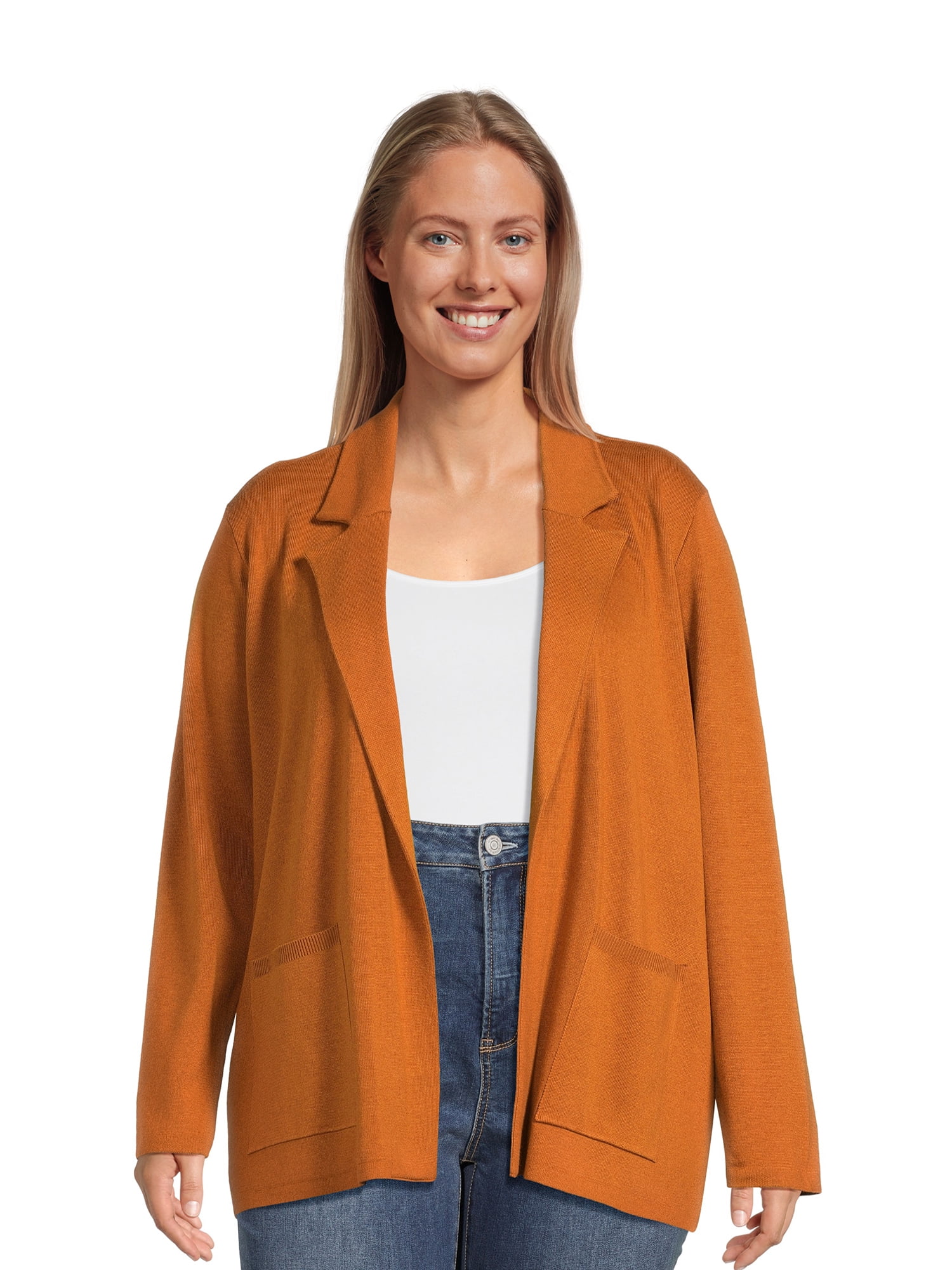 Plus size sweater clearance blazer