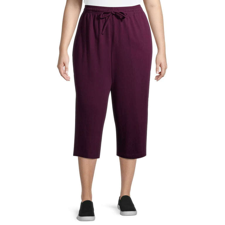 Terra & Sky Women's Plus Size Knit Capri Pant 