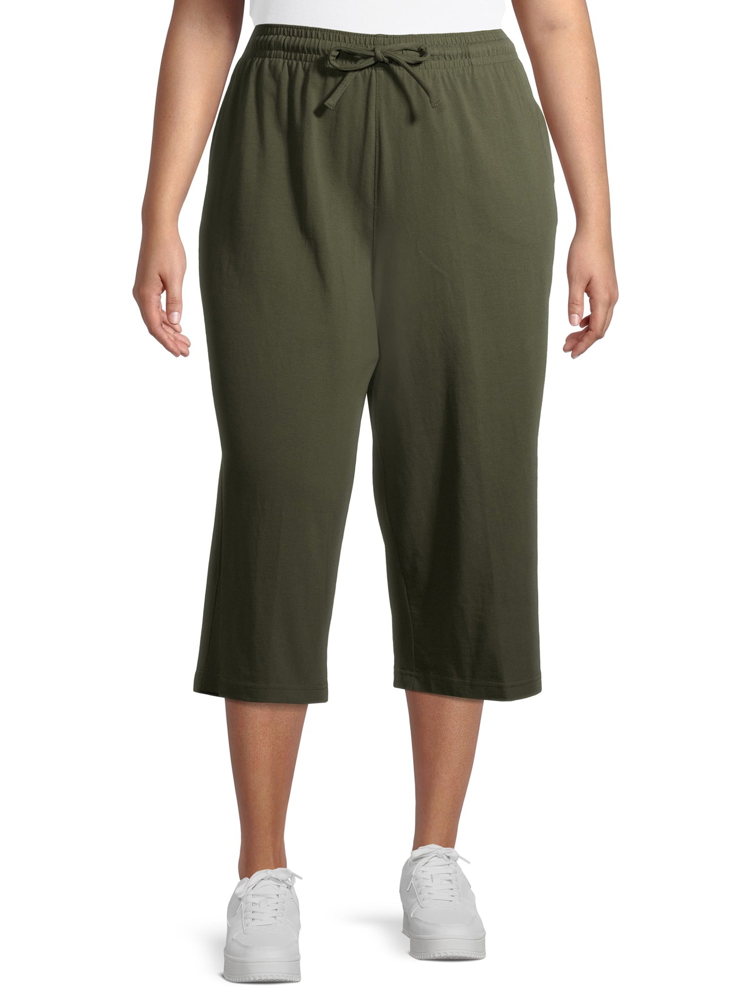 Terra & Sky Women's Plus Size Knit Capri Pant - Walmart.com