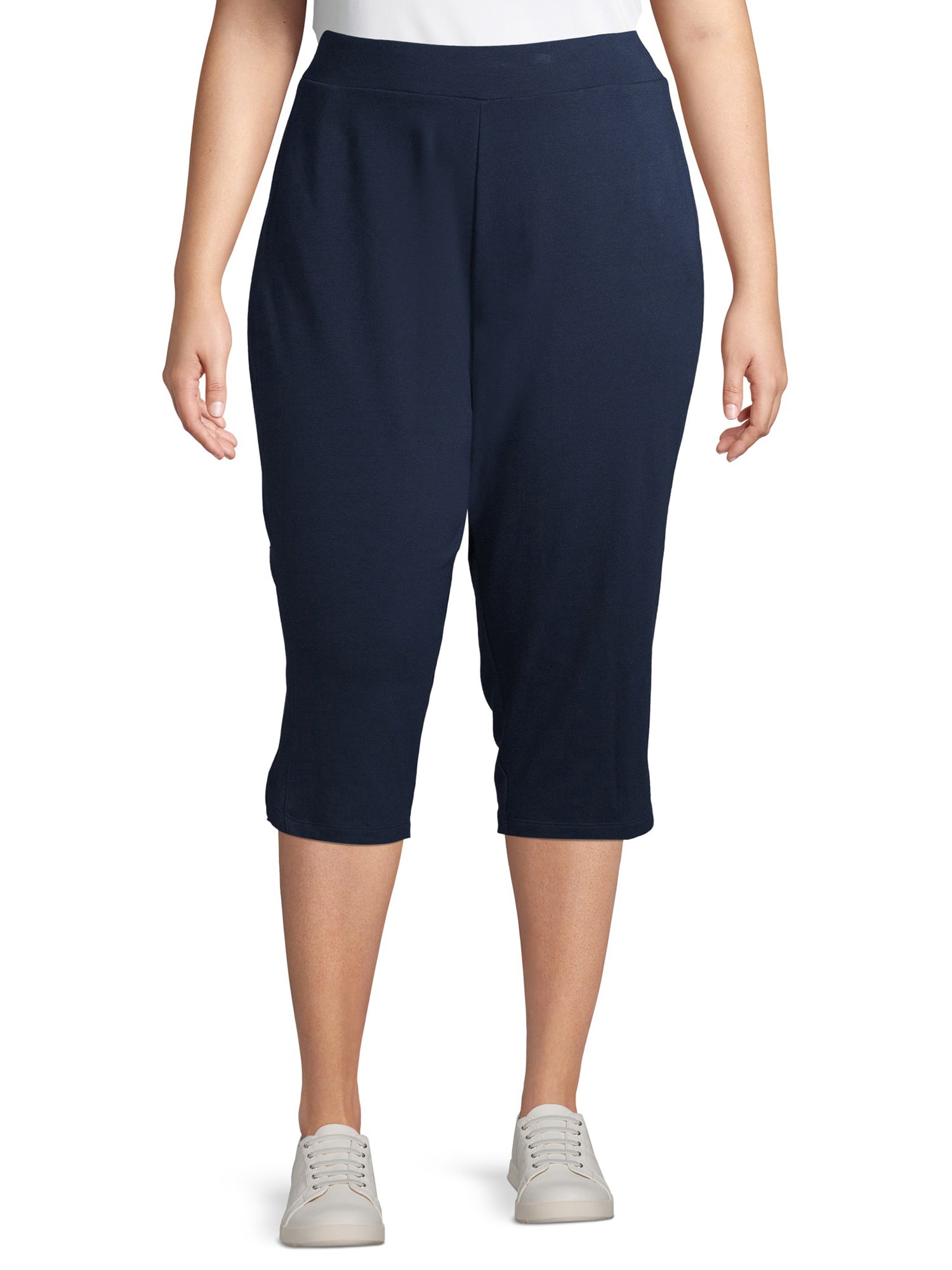 Terra & Sky Women's Plus Size Knit Capri 