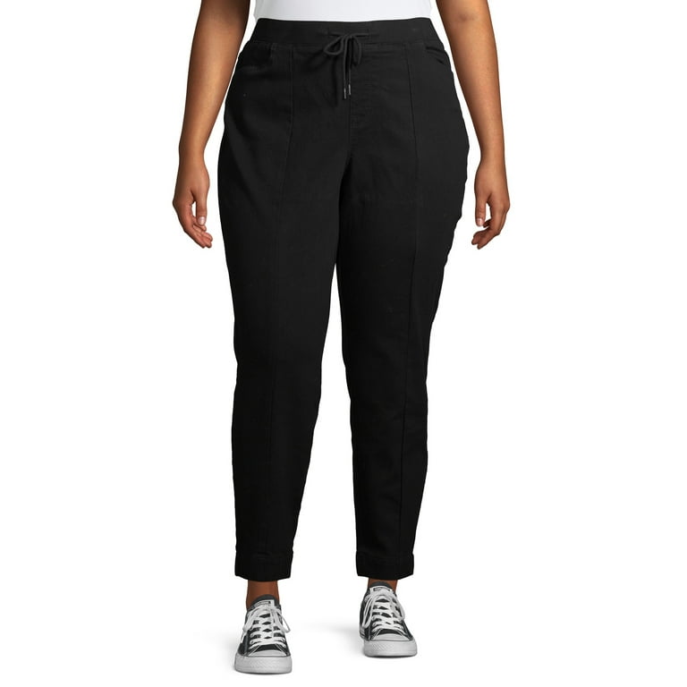 Terra & Sky Women's Plus Size Knit Denim Joggers 