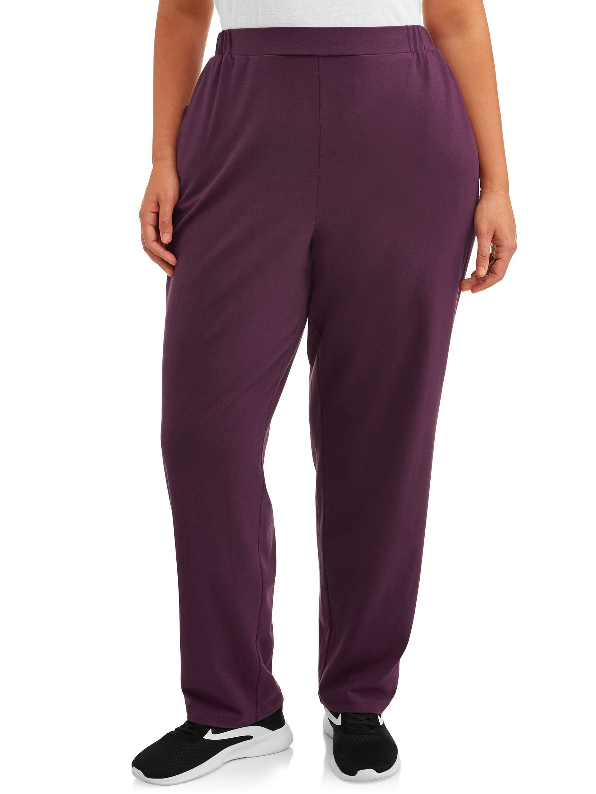 Terra & Sky Women's Plus Size Knit Pant (Regular and Petite Lengths ...