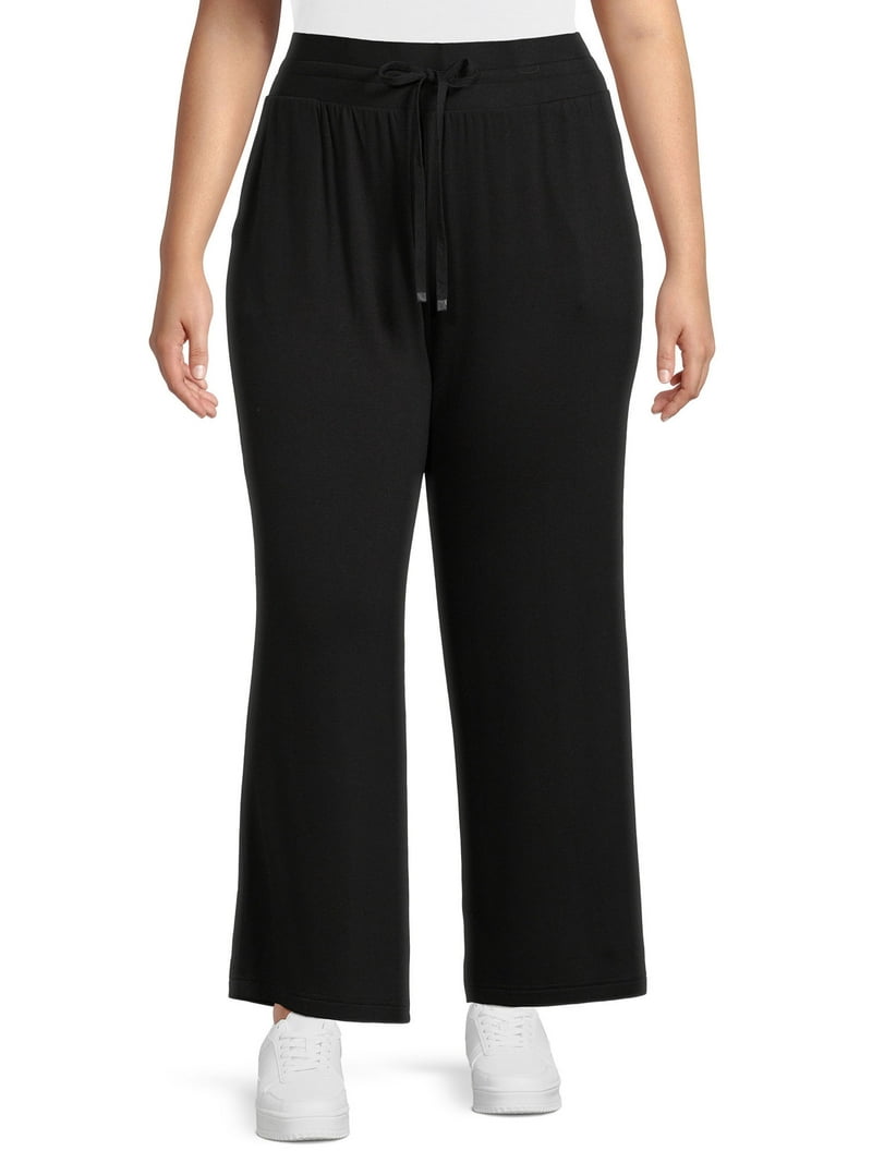 Terra & Sky Wide-Leg Knit Pants - Plus Size women display picture 2