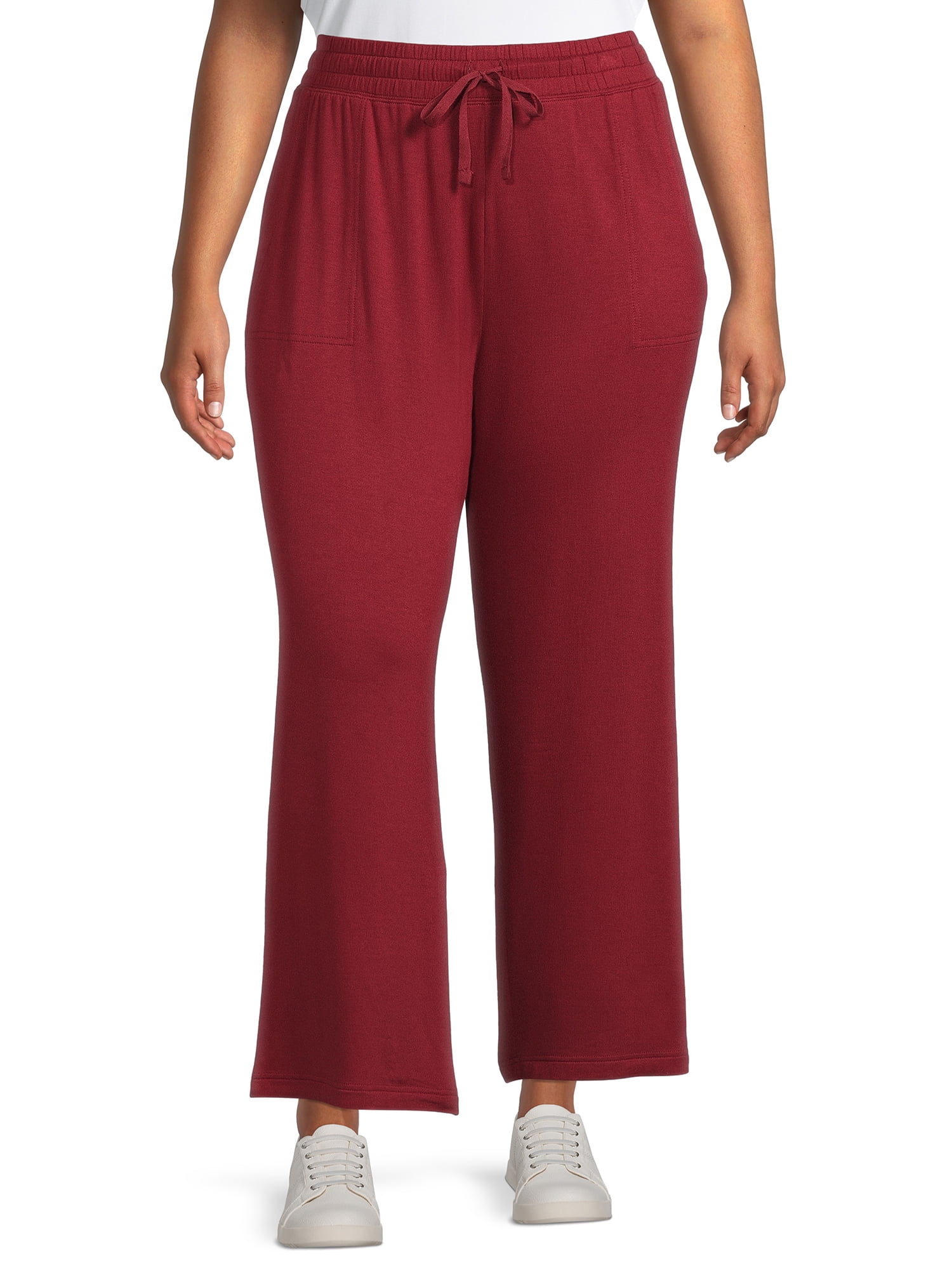 Terra Sky Women s Plus Size Knit Pants 28 Inseam Walmart