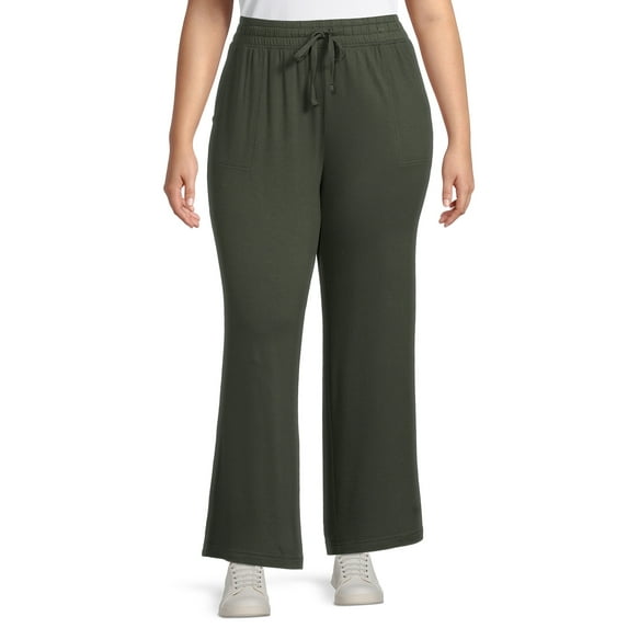Terra & Sky Women's Plus Size Knit Pants, 28" Inseam
