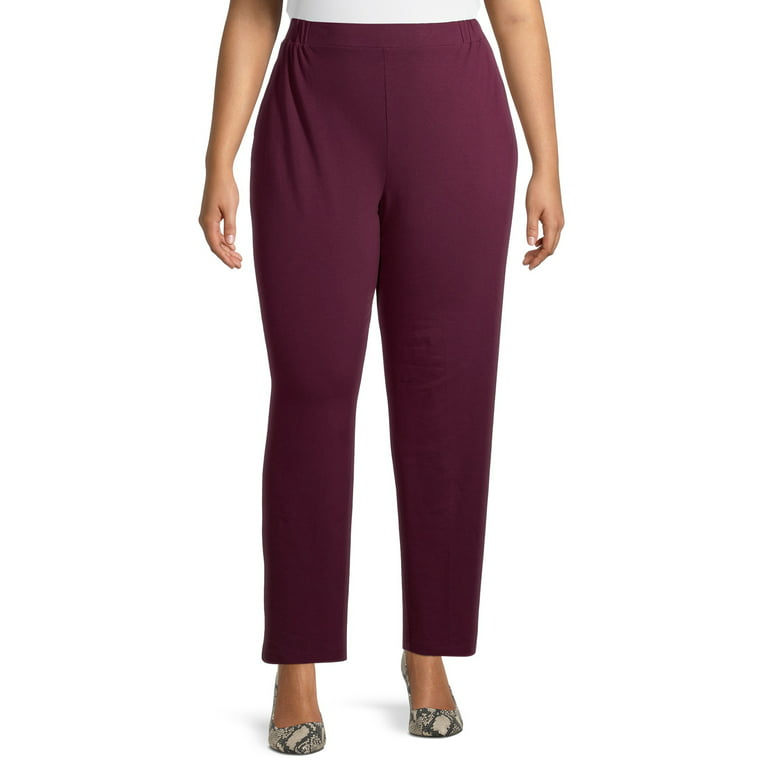 Terra & Sky Women's Plus Size Knit Pants (Regular and Petite