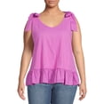 thumbnail image 1 of Terra & Sky Women's Plus Size Knit Tank Top with Tie Shoulder, 1 of 5