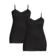thumbnail image 1 of Terra & Sky Women’s Plus Size Lace Trim Cami Tank Top, 2-Pack, 1 of 5