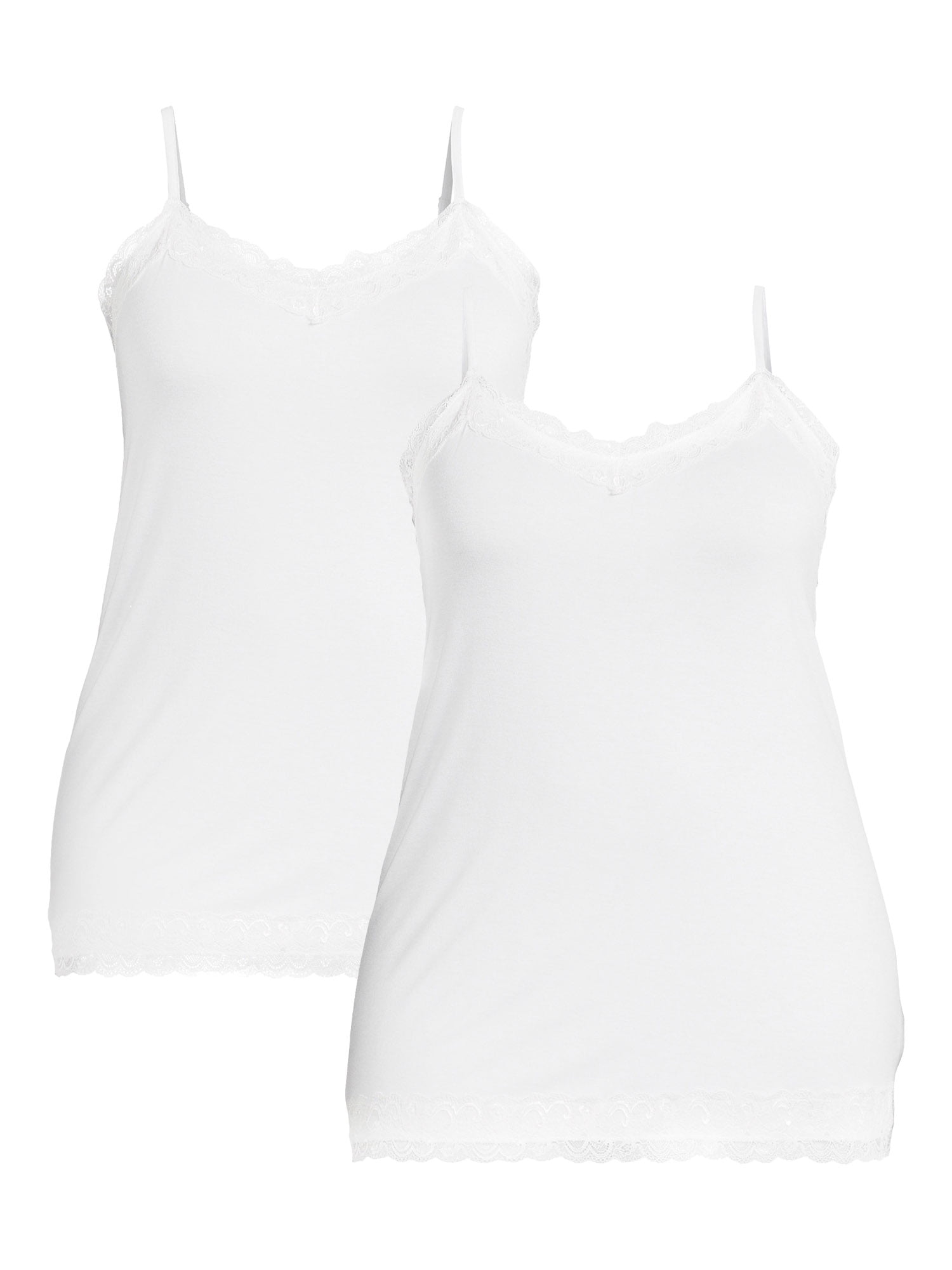 Terra & Sky Plus Size Lace Trim Cami Tank Top 2-Pack - Walmart.com