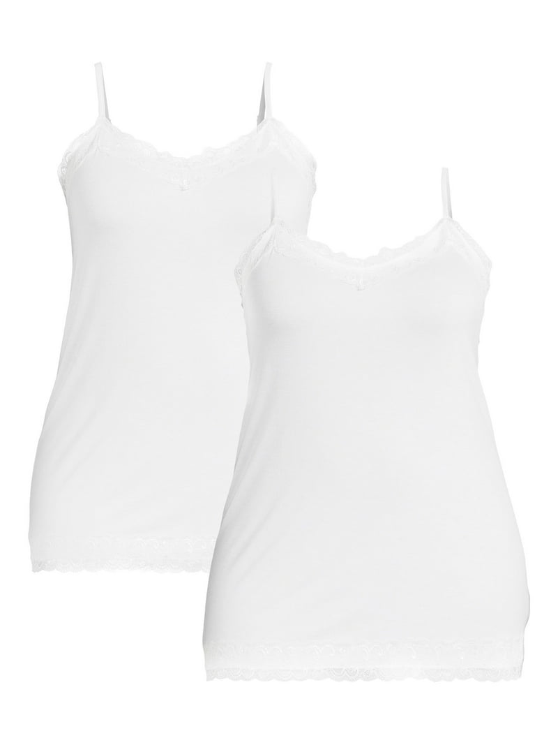 Terra & Sky Plus Size Lace Trim Cami Tank Top 2-Pack - Walmart.com