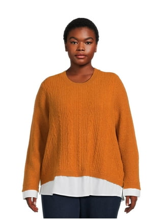 Plus size layered look sweaters best sale