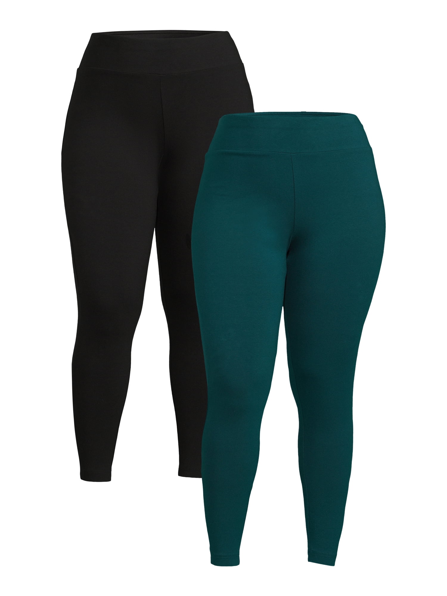 Terra & Sky Women's Plus Size Leggings, 2-Pack, Sizes 0X-5X
