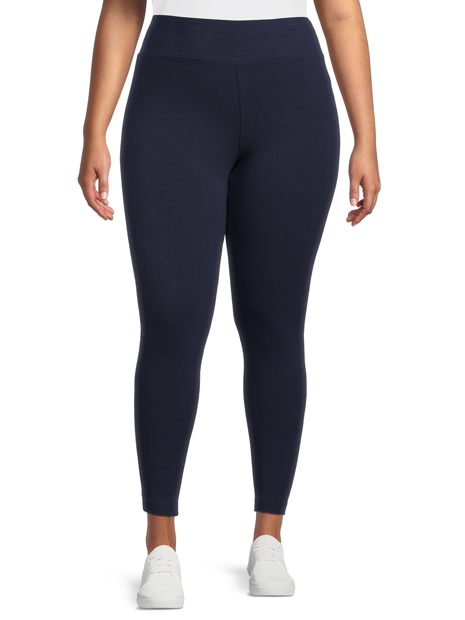 M&S Women's 2 Pack High Waisted Leggings, Size 10, Blue/Black -  HelloSupermarket