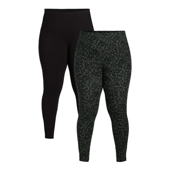 Terra & Sky Women's Plus Size Leggings, 2-Pack, Sizes 0X-5X
