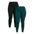 thumbnail image 1 of Terra & Sky Women's Plus Size Leggings, 2-Pack, Sizes 0X-5X, 1 of 5