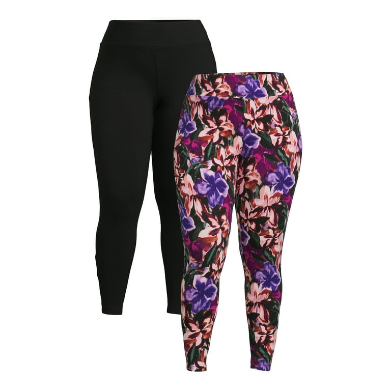 Terra & Sky Women's Plus Size Leggings, 2-Pack, Sizes 0X-5X