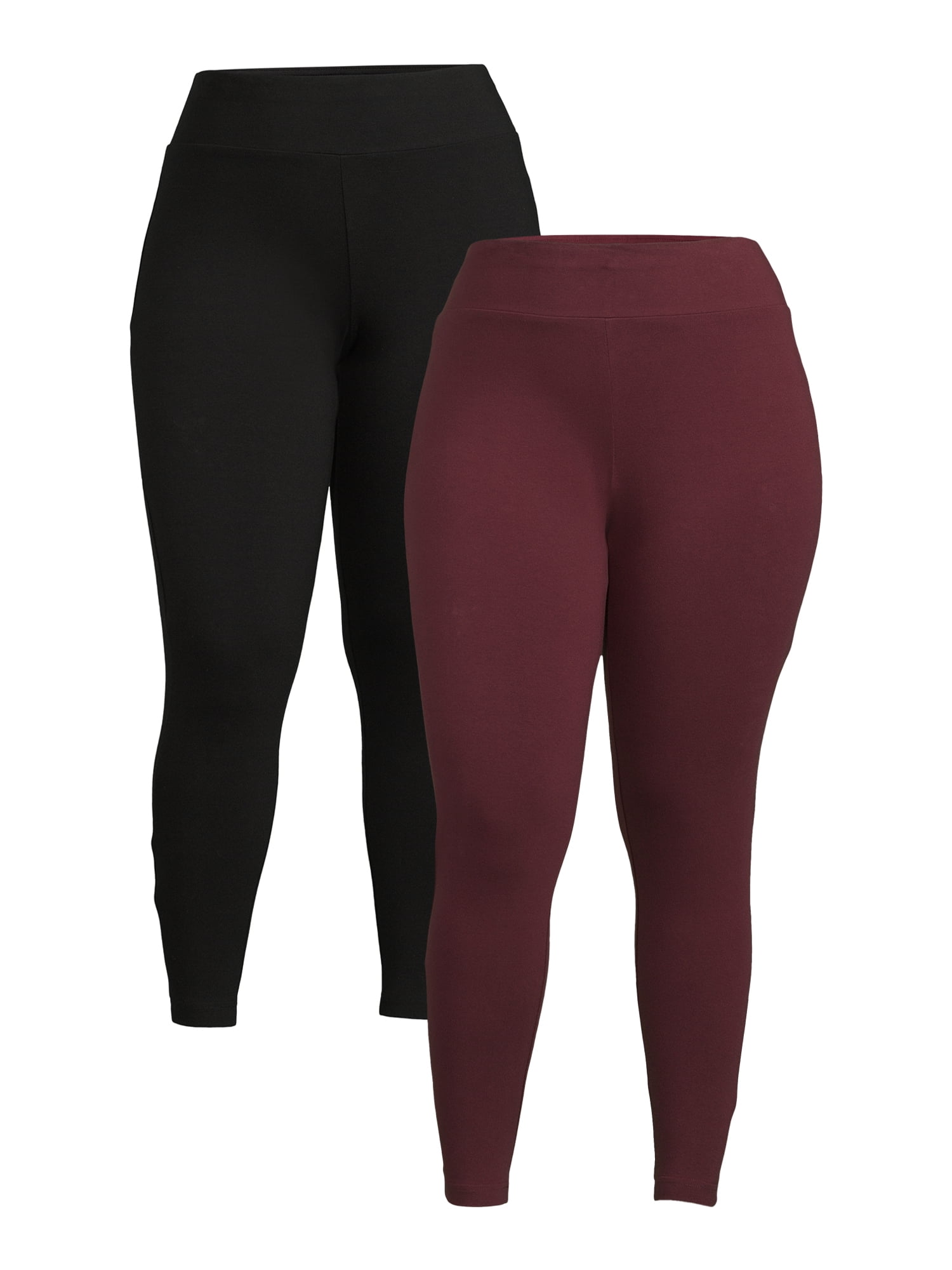 Terra & Sky Women's Plus Size Leggings, 2-Pack, Sizes 0X-5X