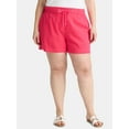 thumbnail image 1 of Terra & Sky Women's Plus Size Linen Blend Shorts, 1 of 5