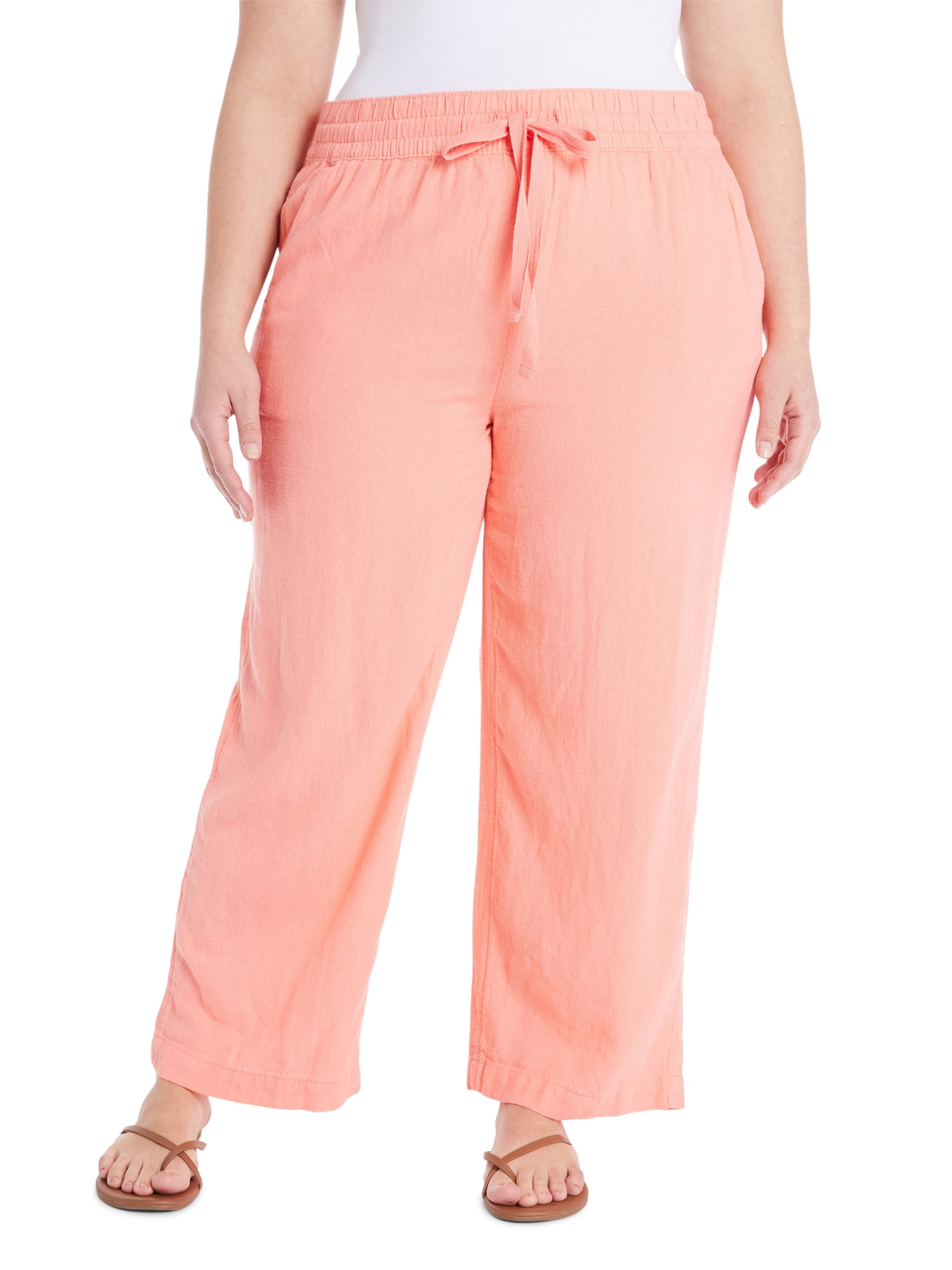 Terra Sky Women s Plus Size Linen Blend Wide Leg Pants 28 Inseam terra-sky-women-s-plus-size-linen-blend-wide-leg-pants-28-inseam
