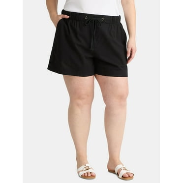 Terra & Sky Women's Plus Size Linen Blend Shorts