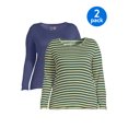 thumbnail image 1 of Terra & Sky Women's Plus Size Long Sleeve Crewneck Tee, 2-Pack, 1 of 6