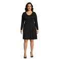 thumbnail image 1 of Terra & Sky Women's Plus Size Long Sleeve Swing Dress, Sizes 0X-5X, 1 of 5