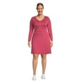 thumbnail image 1 of Terra & Sky Women's Plus Size Long Sleeve Swing Dress, Sizes 0X-5X, 1 of 5