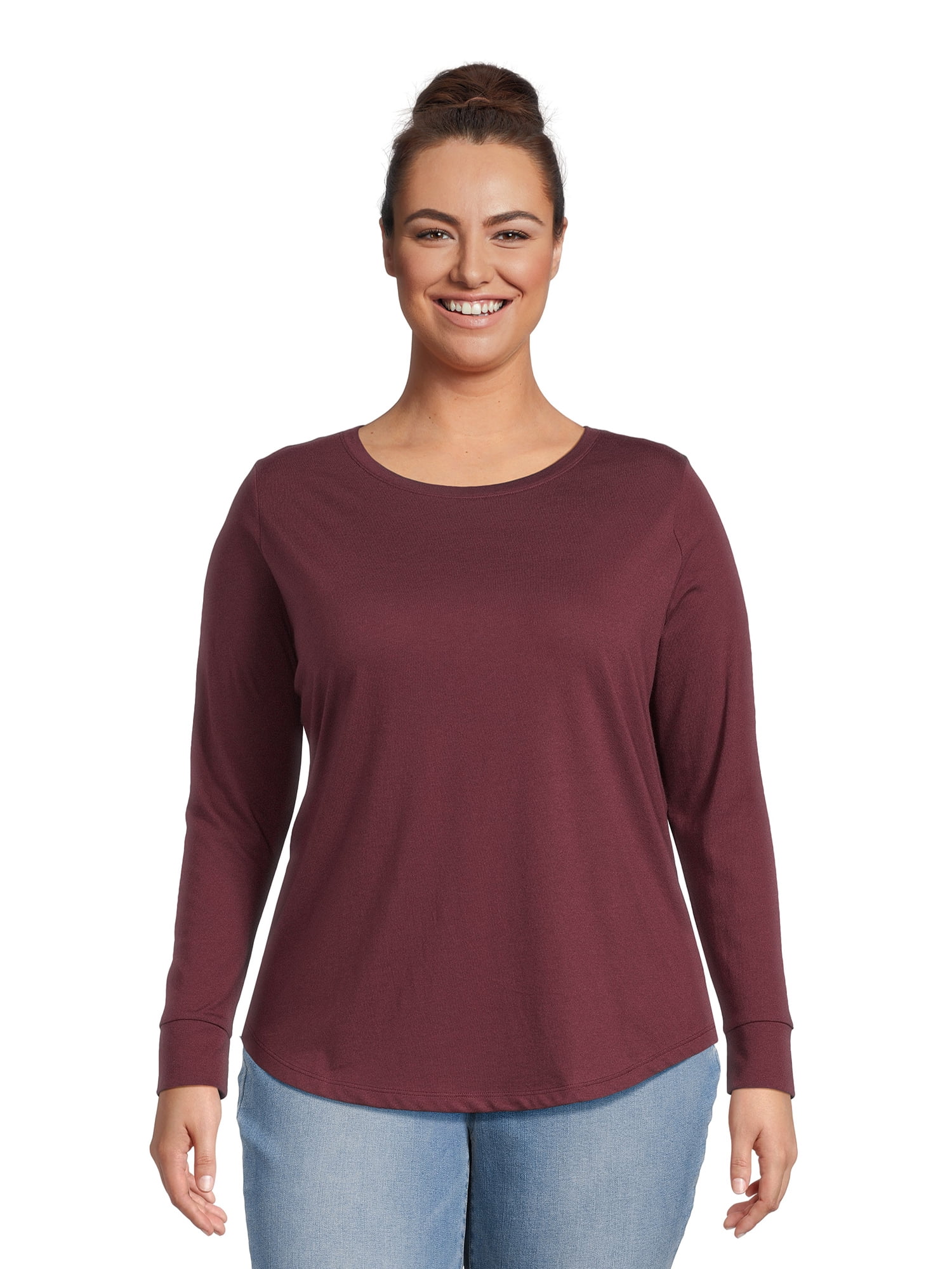 Terra Sky Women s Plus Size Long Sleeve T Shirt Walmart