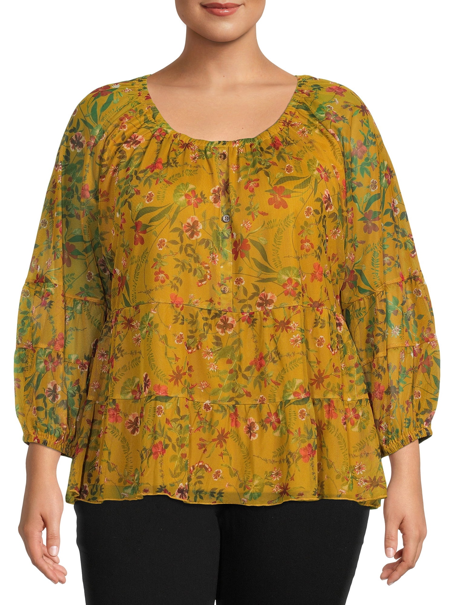 terra and sky peasant top