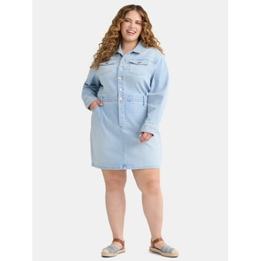 Terra & Sky Women's Plus Size Mini Utility Dress, Sizes 0X-5X
