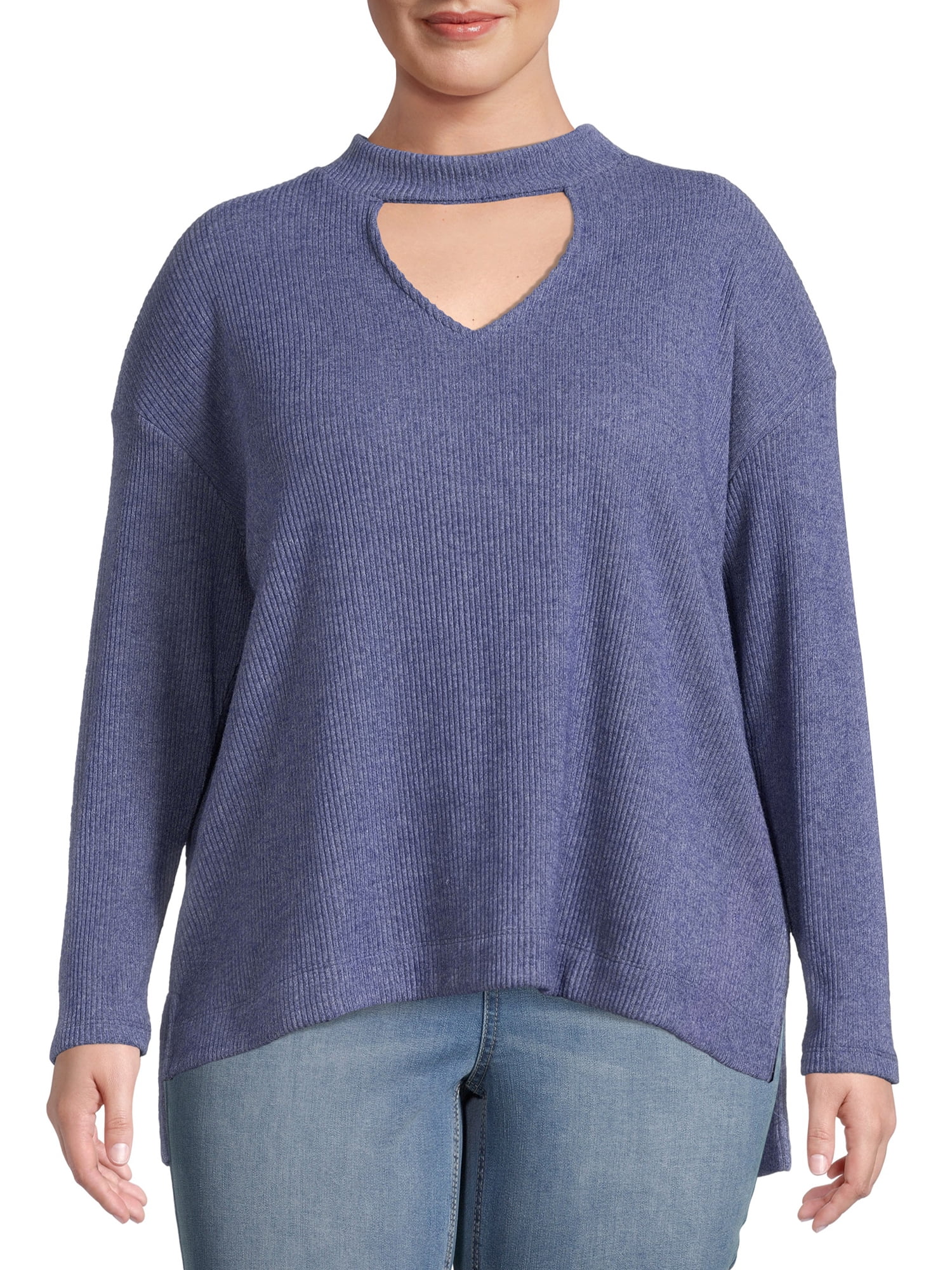 Plus Size Mock neck wide sleeves top