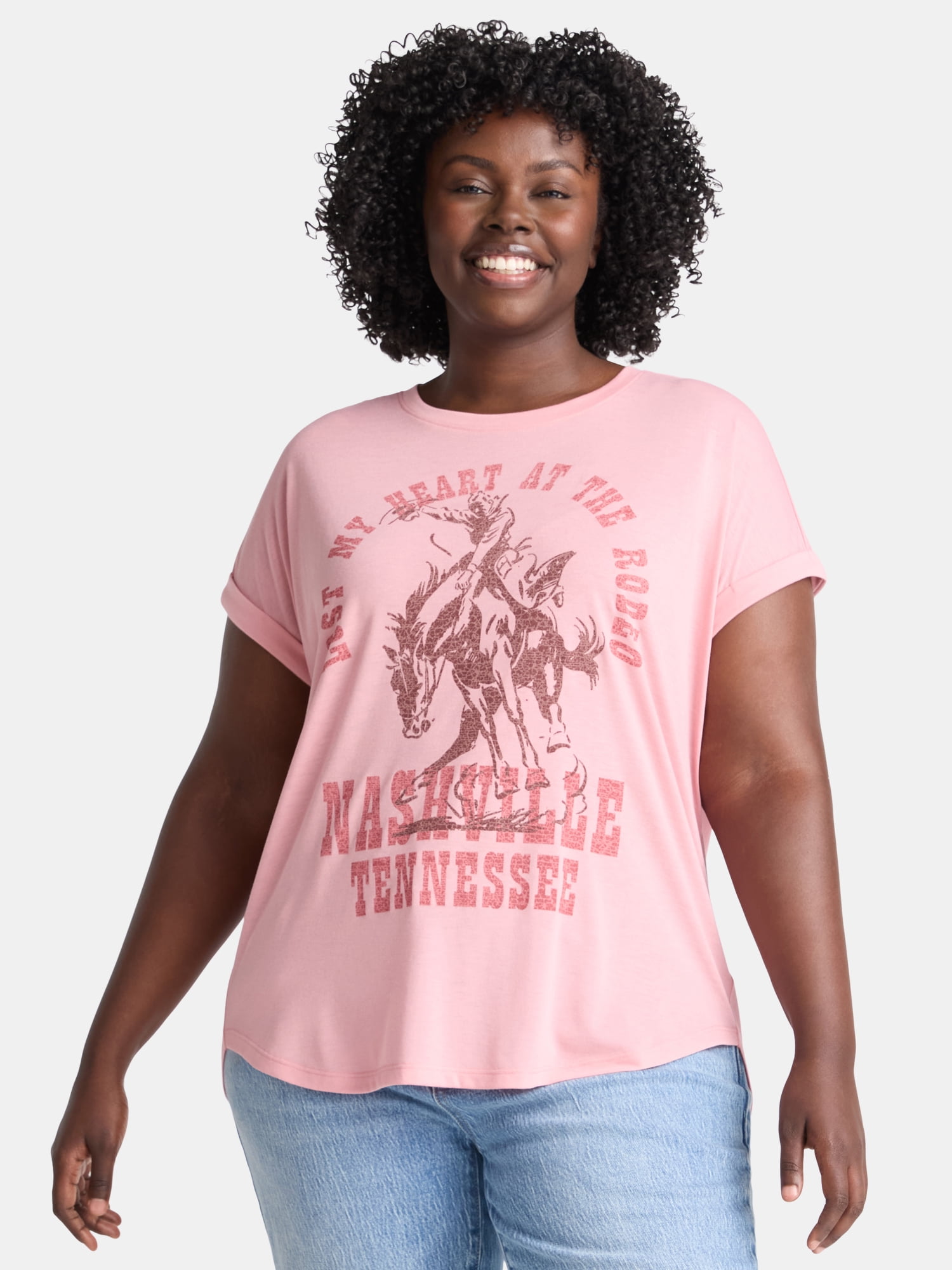Terra & Sky Women's Plus Size Nashville Graphic Tee, Sizes 0X-4X