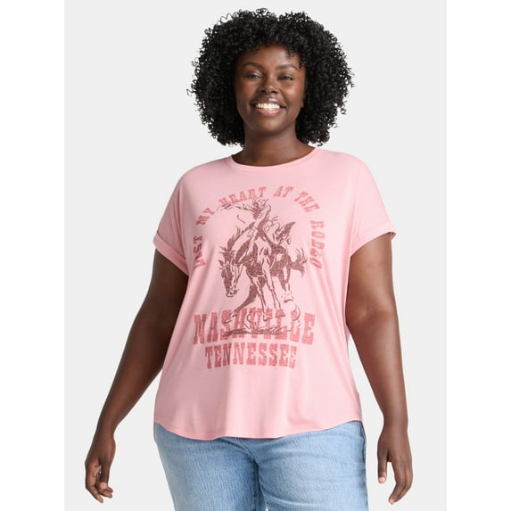 Terra & Sky Women's Plus Size Nashville Graphic Tee, Sizes 0X-4X