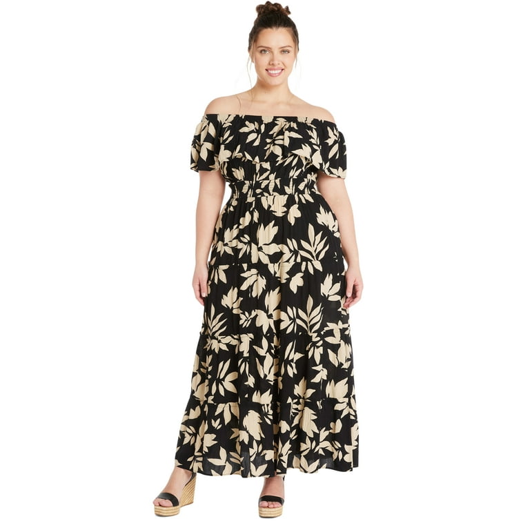 Off-The-Shoulder Printed Casual Dress Off-The-Shoulder Printed Casual Dress