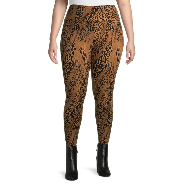 Terra & Sky Women's Plus Size Ombre Leopard Printed Leggings 