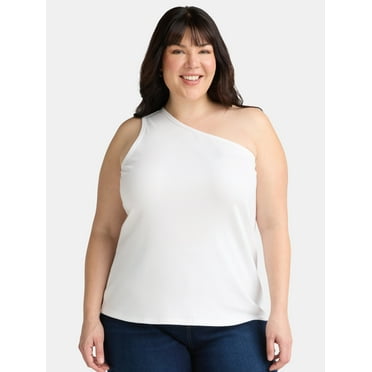 Terra & Sky Women’s Plus Size One-Shoulder Top