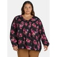 thumbnail image 1 of Terra & Sky Women's Plus Size Pintuck Blouse Top with Long-Sleeves, Sizes 0X-5X, 1 of 5