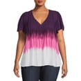 thumbnail image 1 of Terra & Sky Women's Plus Size Pintuck Blouse with Short Sleeves, 1 of 5