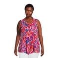 thumbnail image 1 of Terra & Sky Women's Plus Size Pintuck Camp Shrt, 1 of 5