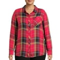 thumbnail image 1 of Terra & Sky Women's Plus Size Plaid Button-Down Shirt, 1 of 5