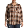 thumbnail image 1 of Terra & Sky Women's Plus Size Plaid Pocket Button Down Shirt, 1 of 6
