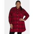 thumbnail image 1 of Terra & Sky Women's Plus Size Plaid Shirt Dress, Sizes 0X-5X, 1 of 5