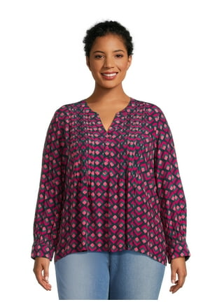 Terra & Sky Women's Plus Size Textured Tunic Sweatshirt 