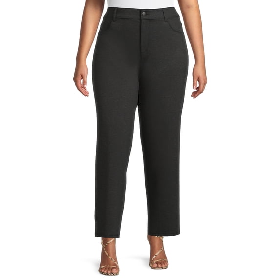 Terra & Sky Women's Plus Size Ponte Pants