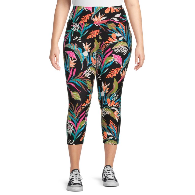 LEG-45 {Blooming Tree} Yellow Floral Butter Soft Capri Leggings EXTEND –  Curvy Boutique Plus Size Clothing