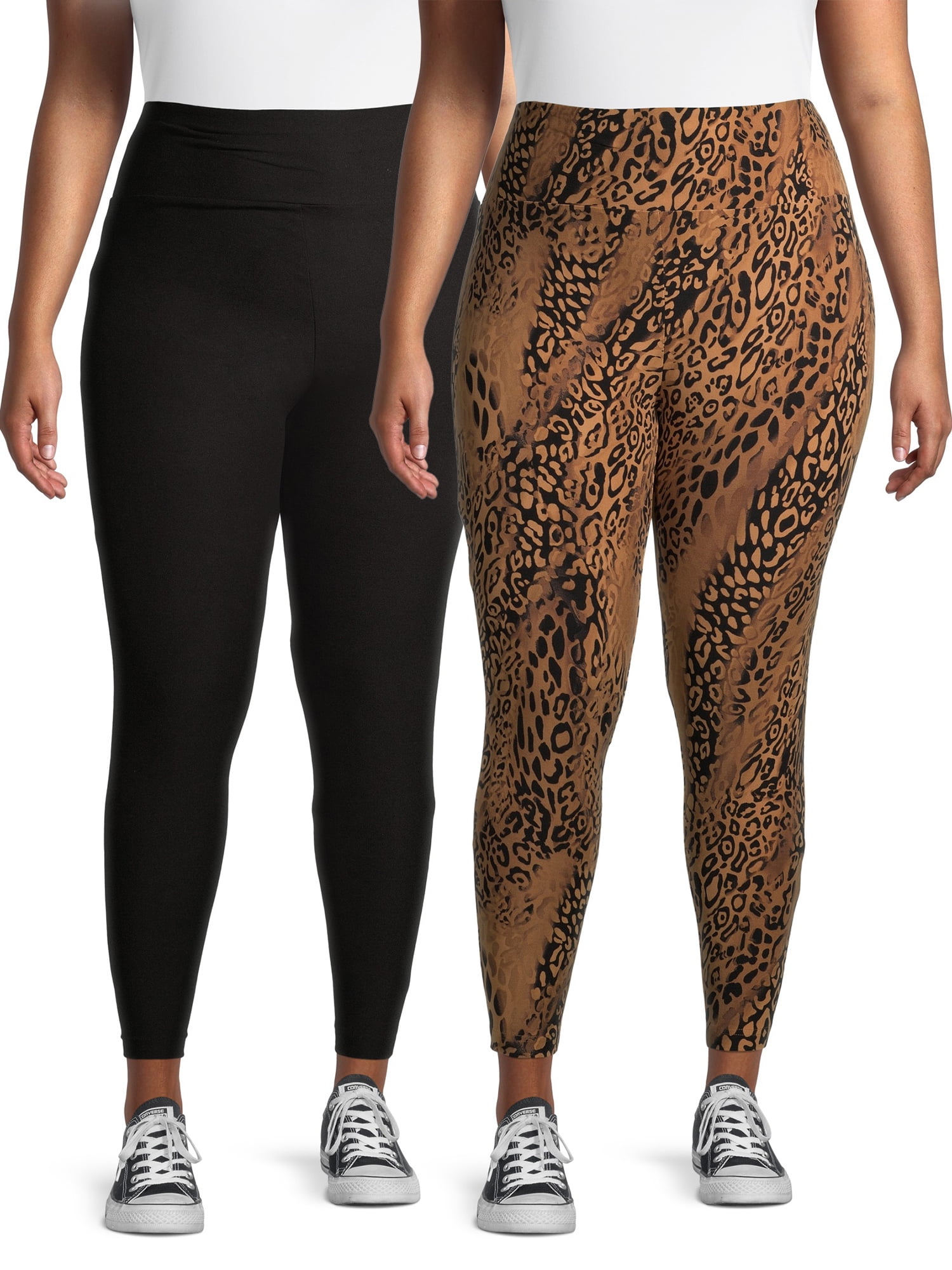 Terra & Sky Women's Plus Size Printed Leggings, 2Pack Bundle